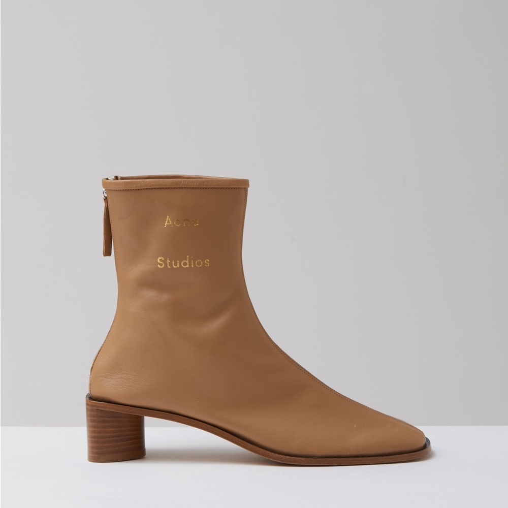 Acne Studios Bertine Boots- Tan Lambskin Leather Size 9